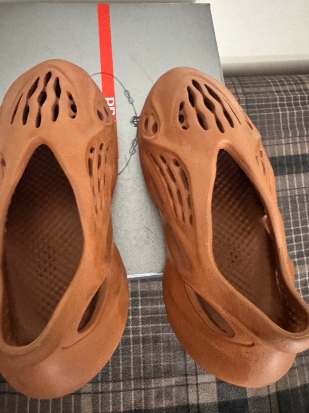 Yeezy Foam RNNR Mules in Terra Cotta Brown